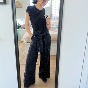 Belted Black Wide Leg Dress Pants / Slacks